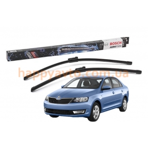 Комплект дворников на Skoda Rapid (NH3) 2012-2025 — Bosch AeroTwin
